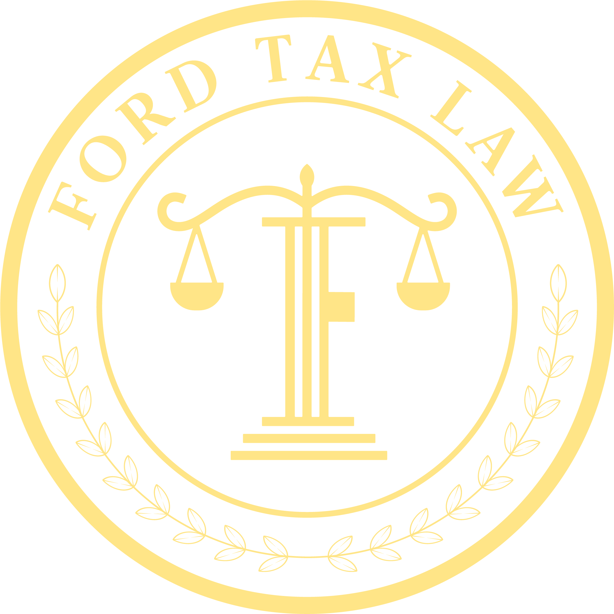 Ford Tax Law gold scales logo