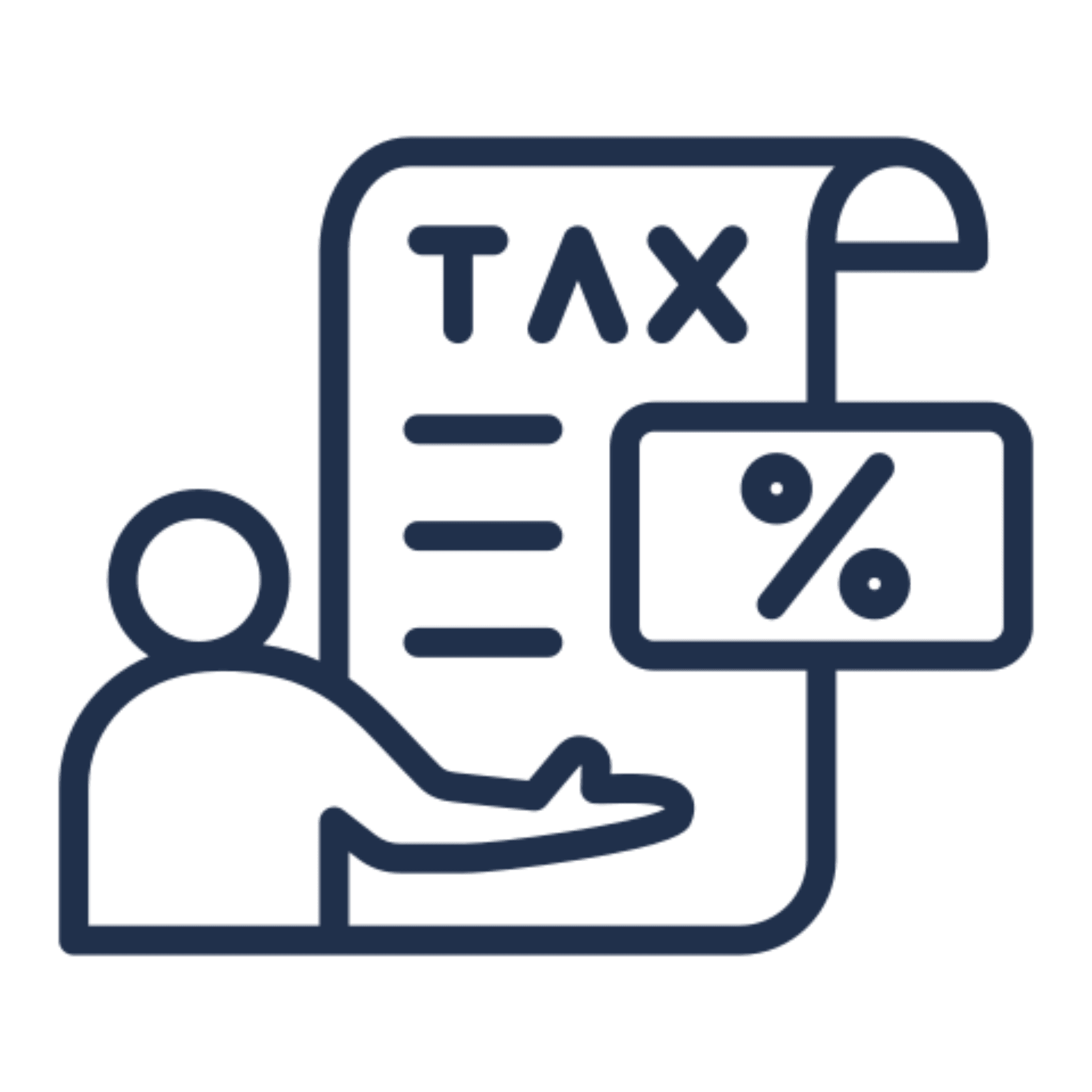Tax form icon with person silhouette