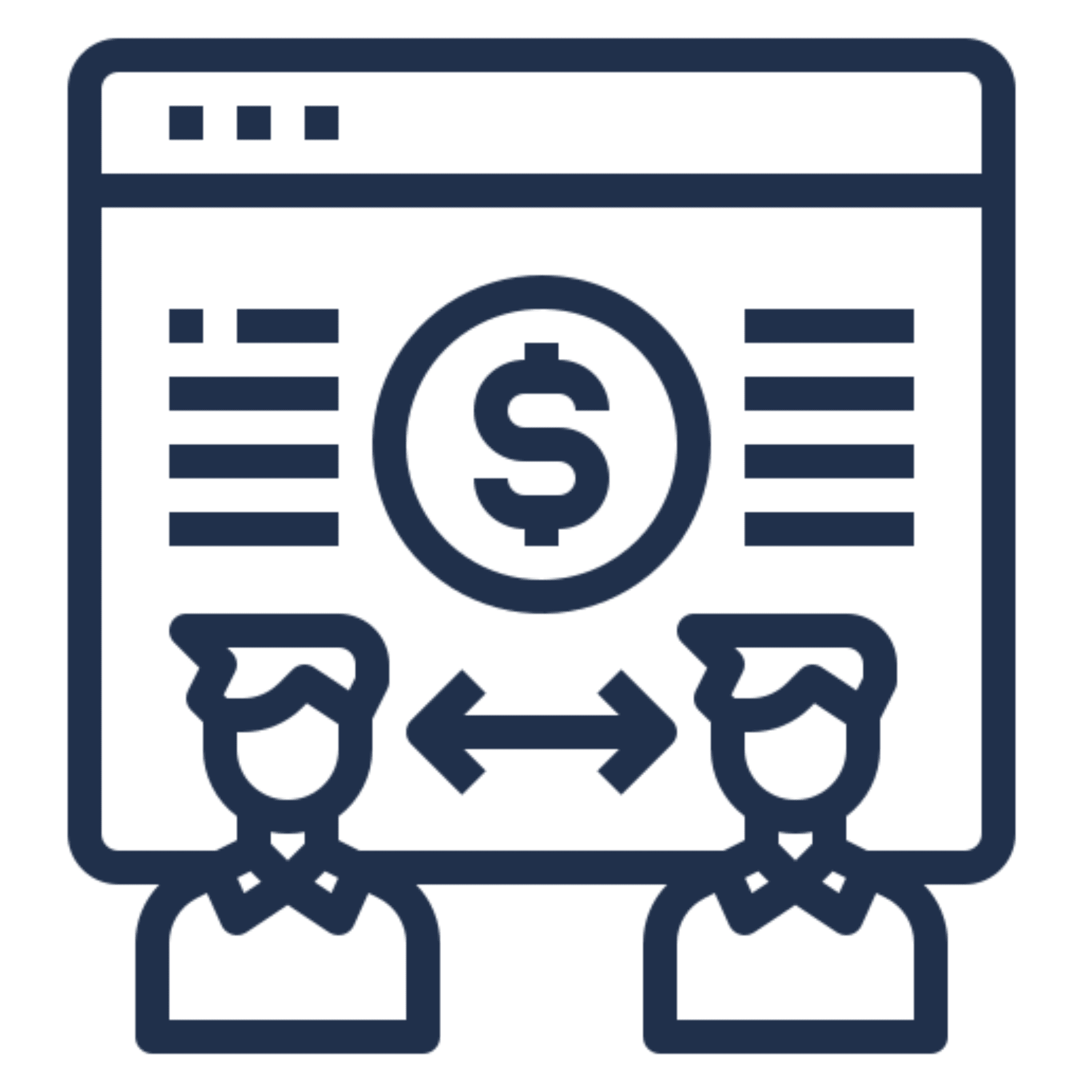 Financial exchange illustration with two figures