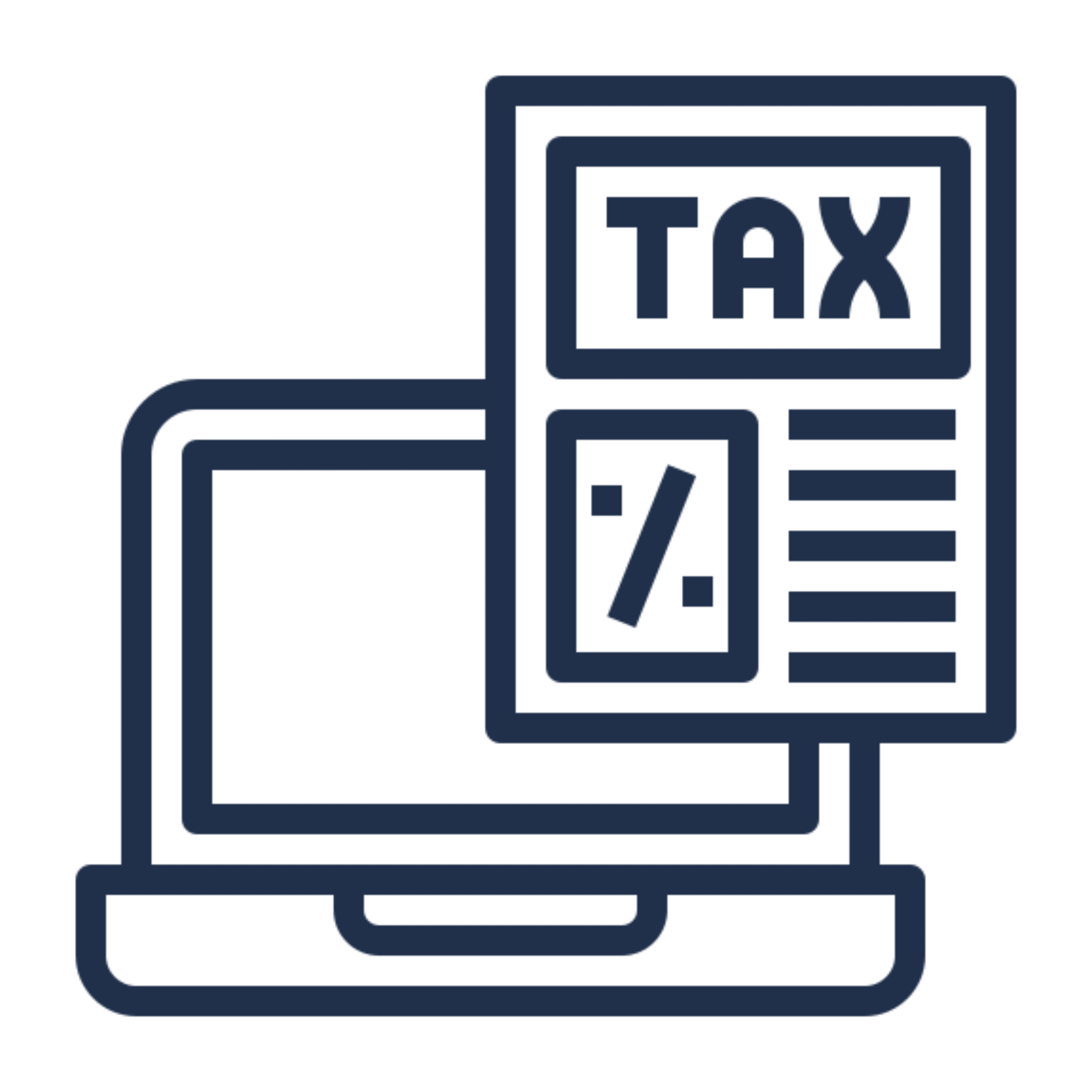 Laptop with tax document icon
