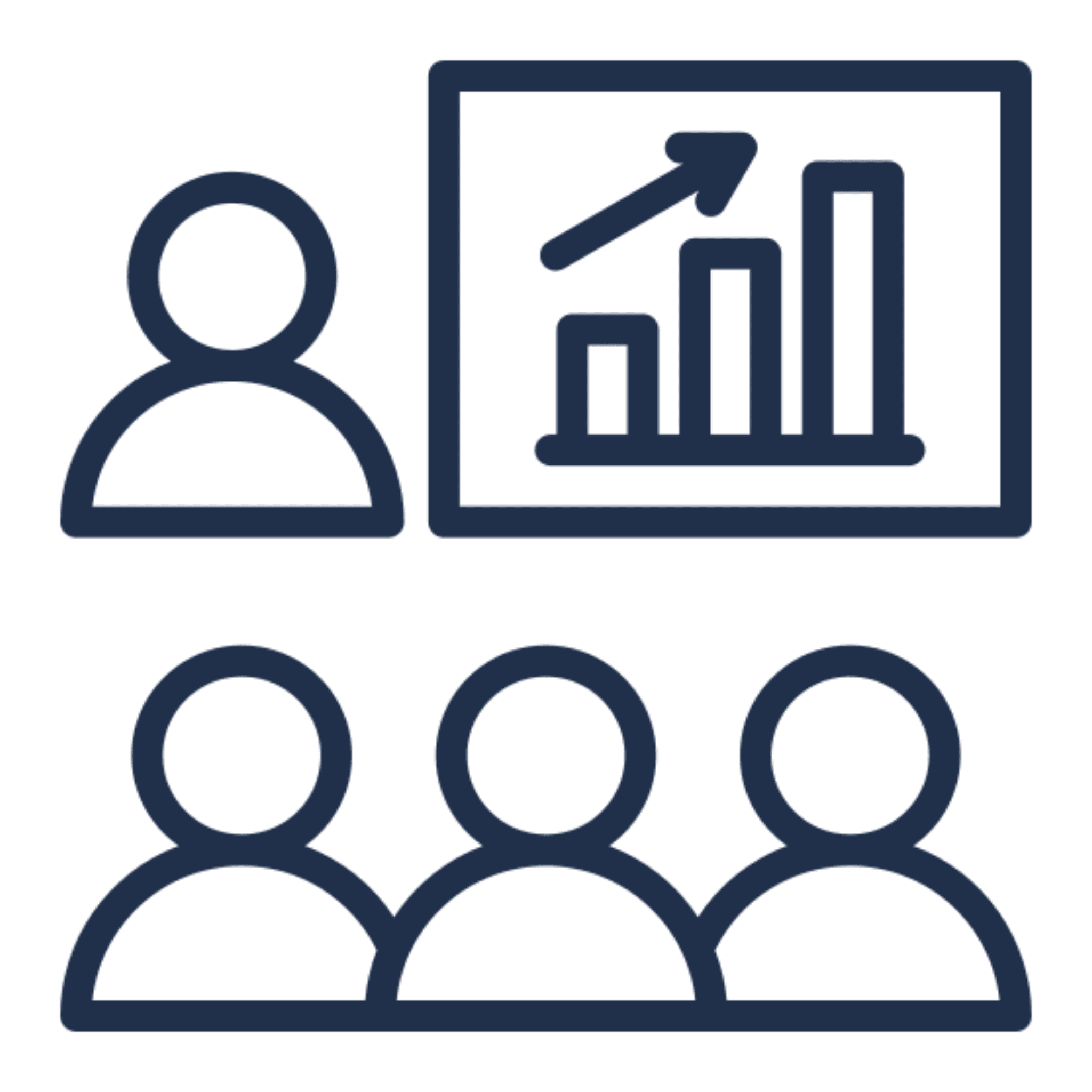 Presentation with audience and growth chart