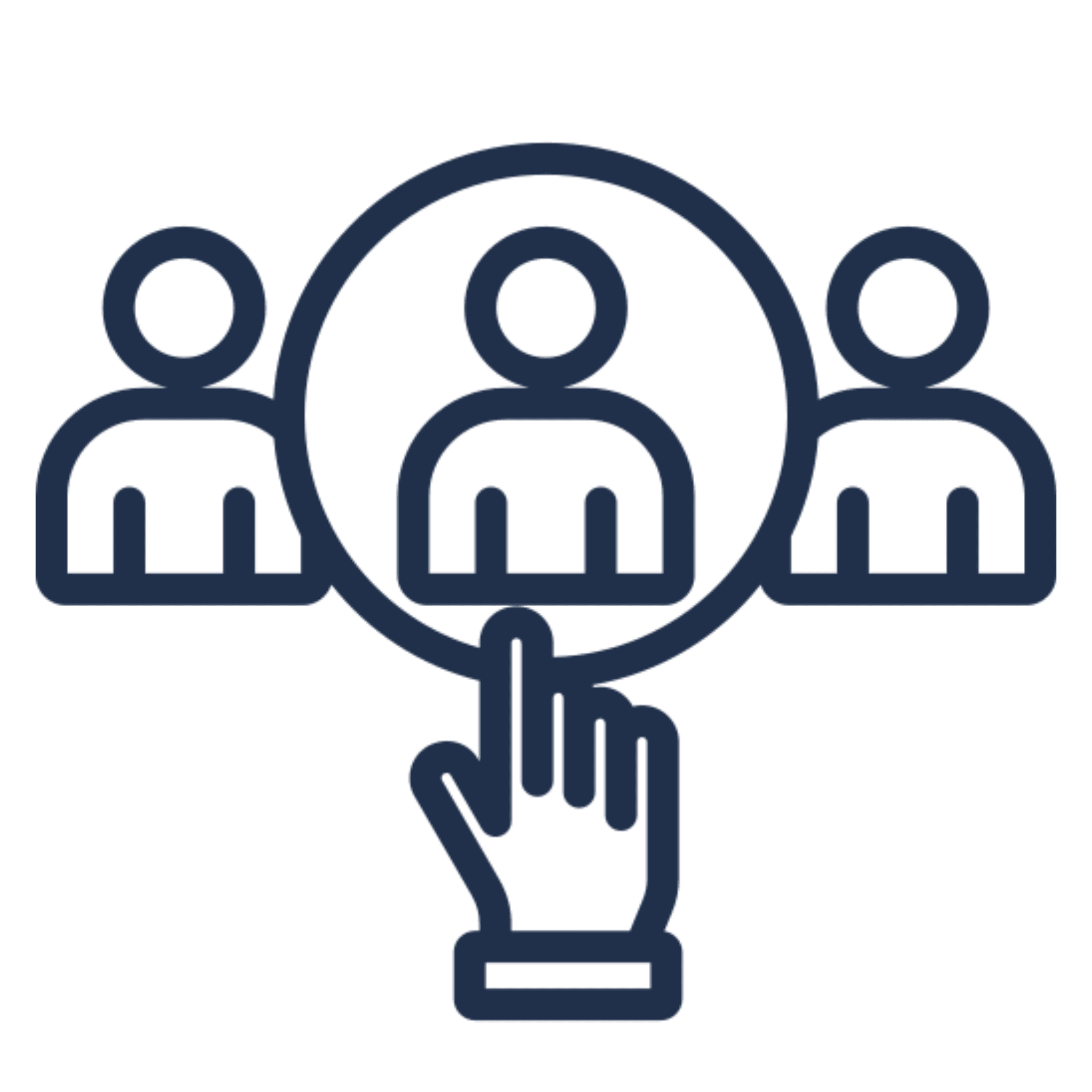 Person selection icon with hand pointing
